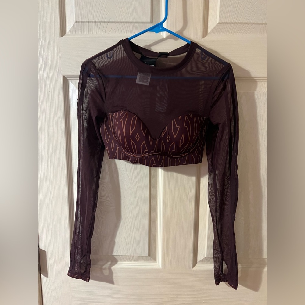 Adidas Ivy Park Monogram Mesh Crop Top